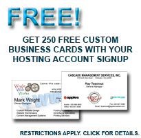 Free Business Card with Hosting Offer